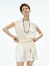 V-hals blomsterblonde tanktop