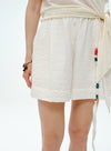 Sommer linned stribede shorts