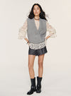 Cashmere dyb V-hals vest