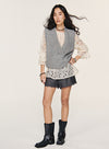 Cashmere dyb V-hals vest