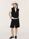 Cashmere dyb V-hals vest