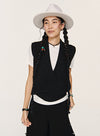 Cashmere dyb V-hals vest
