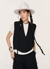 Cashmere dyb V-hals vest