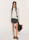 Sommer linned stribede shorts