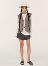 Sommer linned stribede shorts