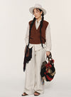 Cashmere dyb V-hals vest