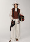 Cashmere dyb V-hals vest