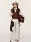 Cashmere dyb V-hals vest