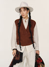 Cashmere dyb V-hals vest