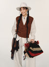 Cashmere dyb V-hals vest