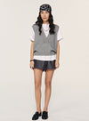 Cashmere dyb V-hals vest