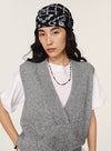 Cashmere dyb V-hals vest