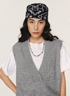 Cashmere dyb V-hals vest