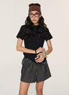 Sommer linned stribede shorts