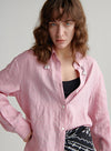 Pink Linen Checkered Shirt