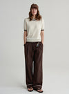 Striped Neck Cashmere Sweater