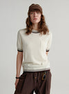 Striped Neck Cashmere Sweater
