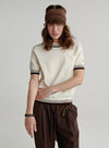 Striped Neck Cashmere Sweater