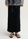 Wool Blend Midi Pencil Skirt