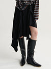 Asymmetric Pleated Midi Skirt