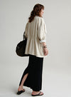 Wool Blend Midi Pencil Skirt