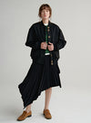 Asymmetric Pleated Midi Skirt