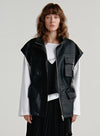 Leather Moto Biker Vest