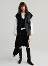 Asymmetric Pleated Midi Skirt