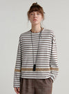 Linen Lace Stripe Top