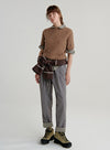 Cashmere Short Sleeve Cable Top