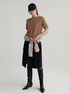 Cashmere Short Sleeve Cable Top