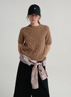 Cashmere Short Sleeve Cable Top