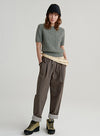 Cashmere Short Sleeve Cable Top