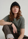 Cashmere Short Sleeve Cable Top