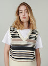 Wool Cashmere Striped Vest Top