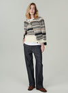 Wool Cashmere Striped Cardigan