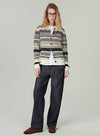 Wool Cashmere Striped Cardigan