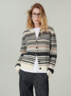 Wool Cashmere Striped Cardigan