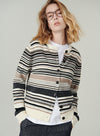 Wool Cashmere Striped Cardigan