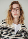 Wool Cashmere Striped Cardigan