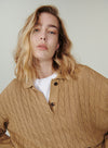 Cable Knit Polo Sweater