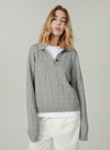 Cable Knit Polo Sweater