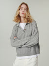 Cable Knit Polo Sweater
