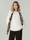 Long Sleeve Tee with Zebra Print Scarf
