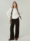 Long Sleeve Tee with Zebra Print Scarf