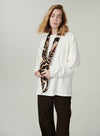 Long Sleeve Tee with Zebra Print Scarf
