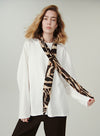 Long Sleeve Tee with Zebra Print Scarf