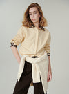 Zebra Print Neckline Blouse