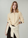Zebra Print Neckline Blouse