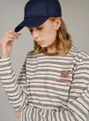 Embroidered Stripe Long Sleeve Tee
